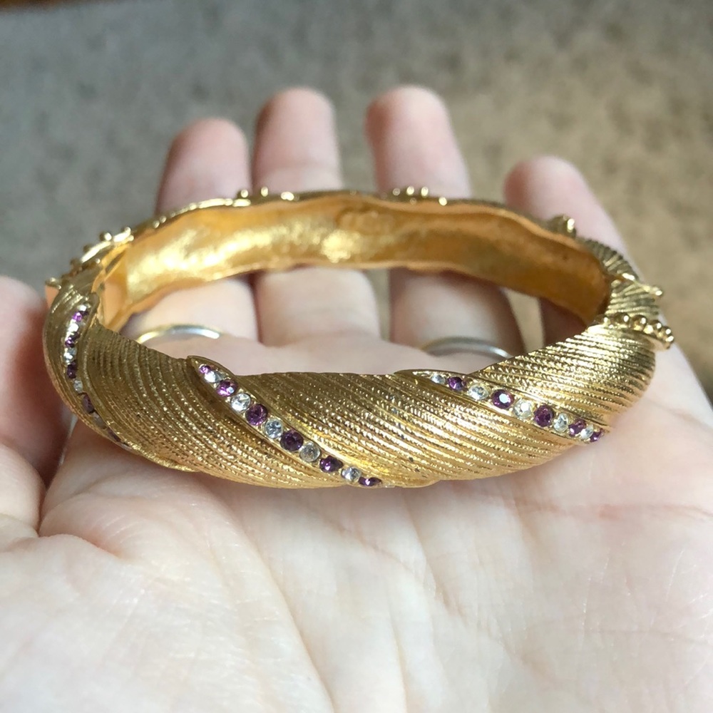 Designer JBK Amethyst Bangle Bracelet